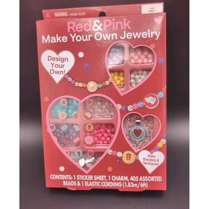 Red & Pink make your own jewelry - kids craft